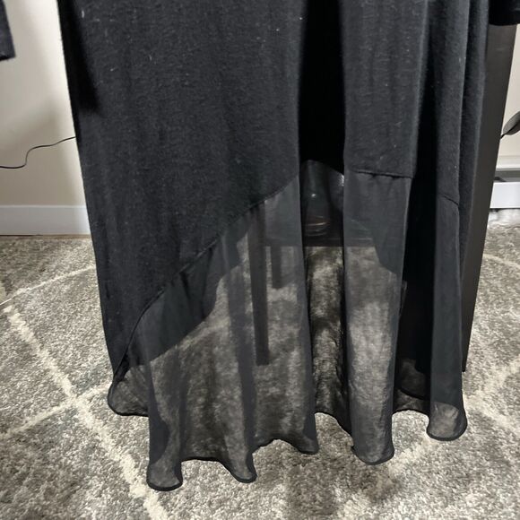 Soft Surroundings Women's black turtleneck sweater dress large buttonback Pocket - Picture 7 of 9